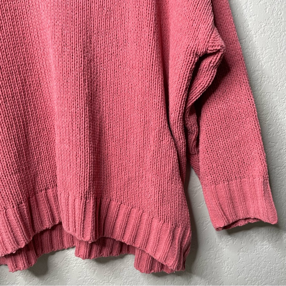 Aerie Women’s V Neck Oversized Thick Soft Knit Pink Sweater - Picture 4 of 9